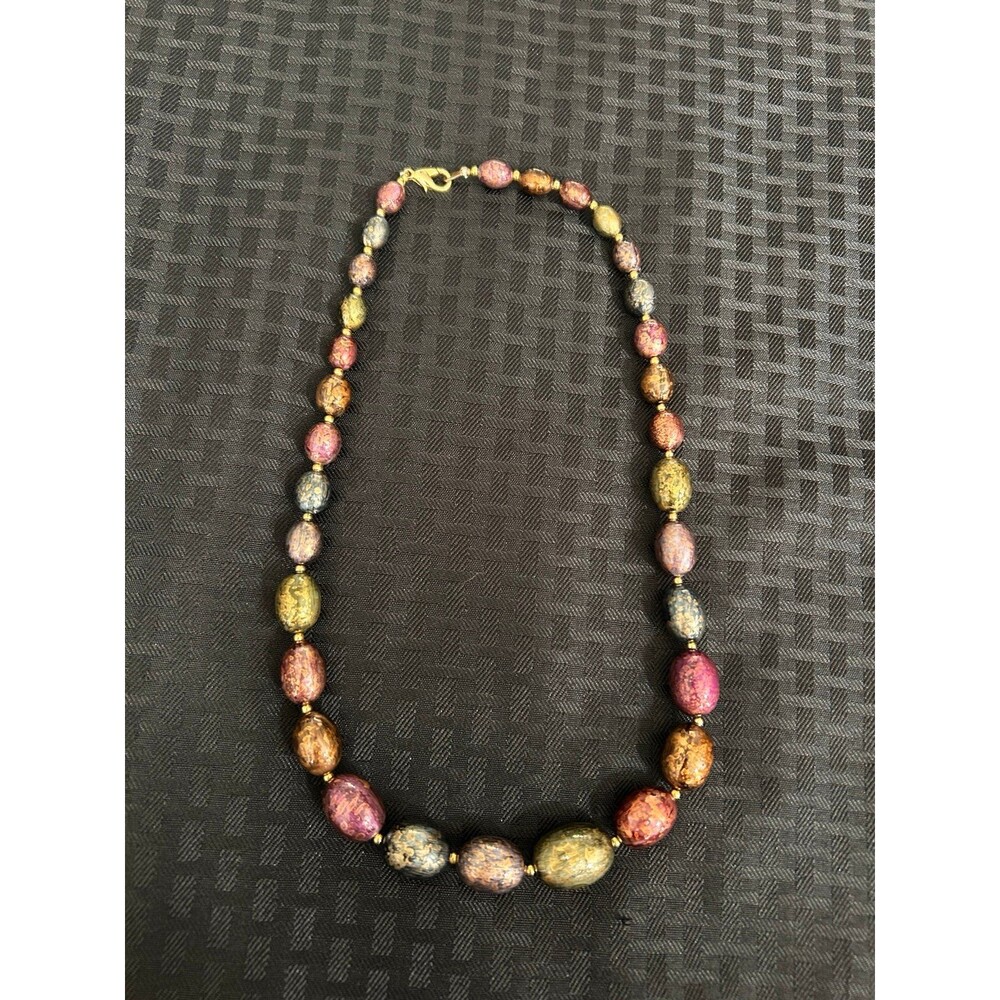 Vintage Beaded Statement Necklace Lot of 4 Monet Pearl Cobalt Speckled Art Glass